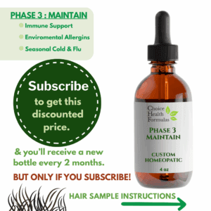 Phase 3 : Maintain - Addon to Custom Homeopathic Starter Pack Hair Sample,  - Phase 3 Only